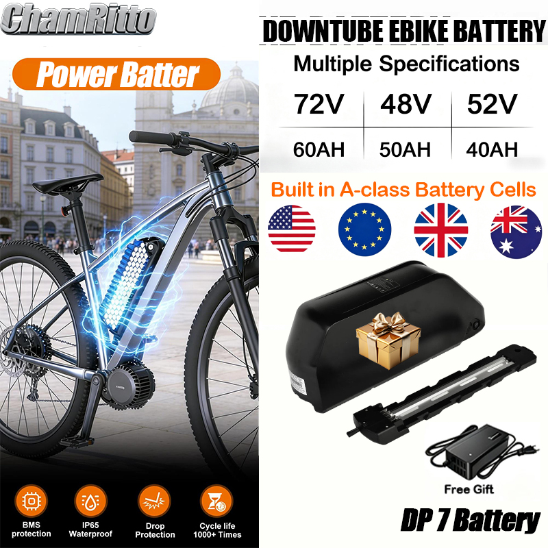 72V 50Ah 21700 Lithium Battery - Batterie de vélo électrique Downtube Hailong