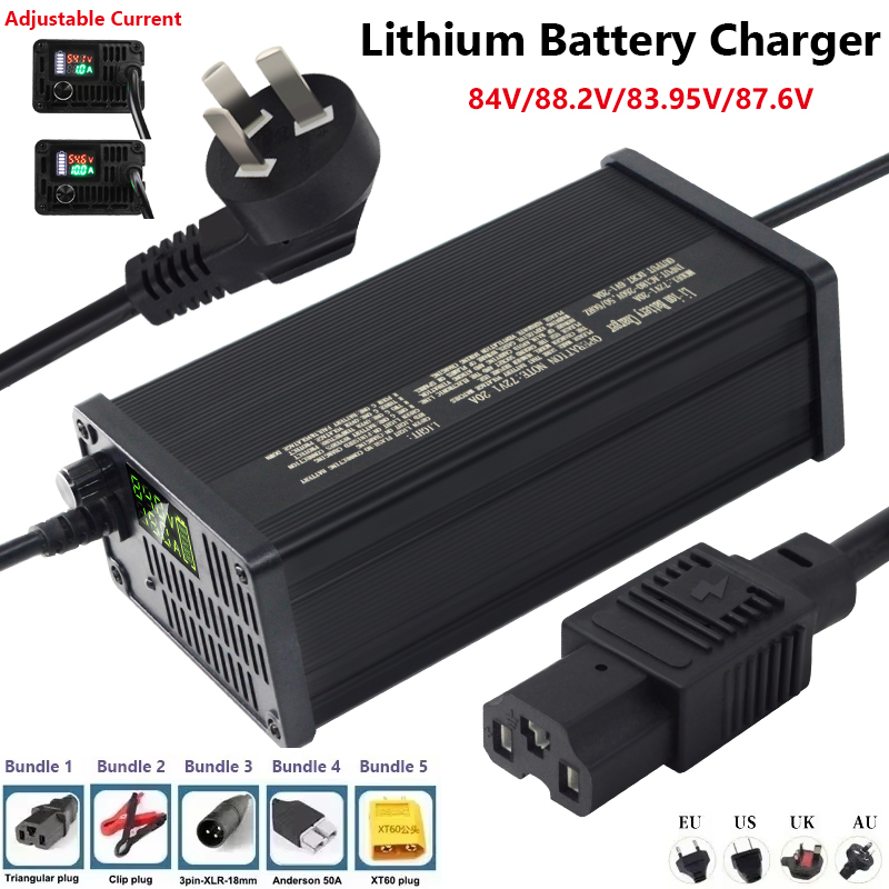 72V 15A Fast Charger - Chargeur de batterie au Lithium réglable