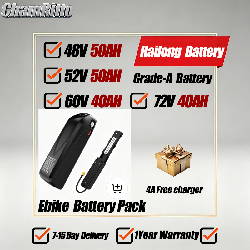 72V 50Ah 21700 Lithium Battery - Batterie de vélo électrique 21700 Hailong