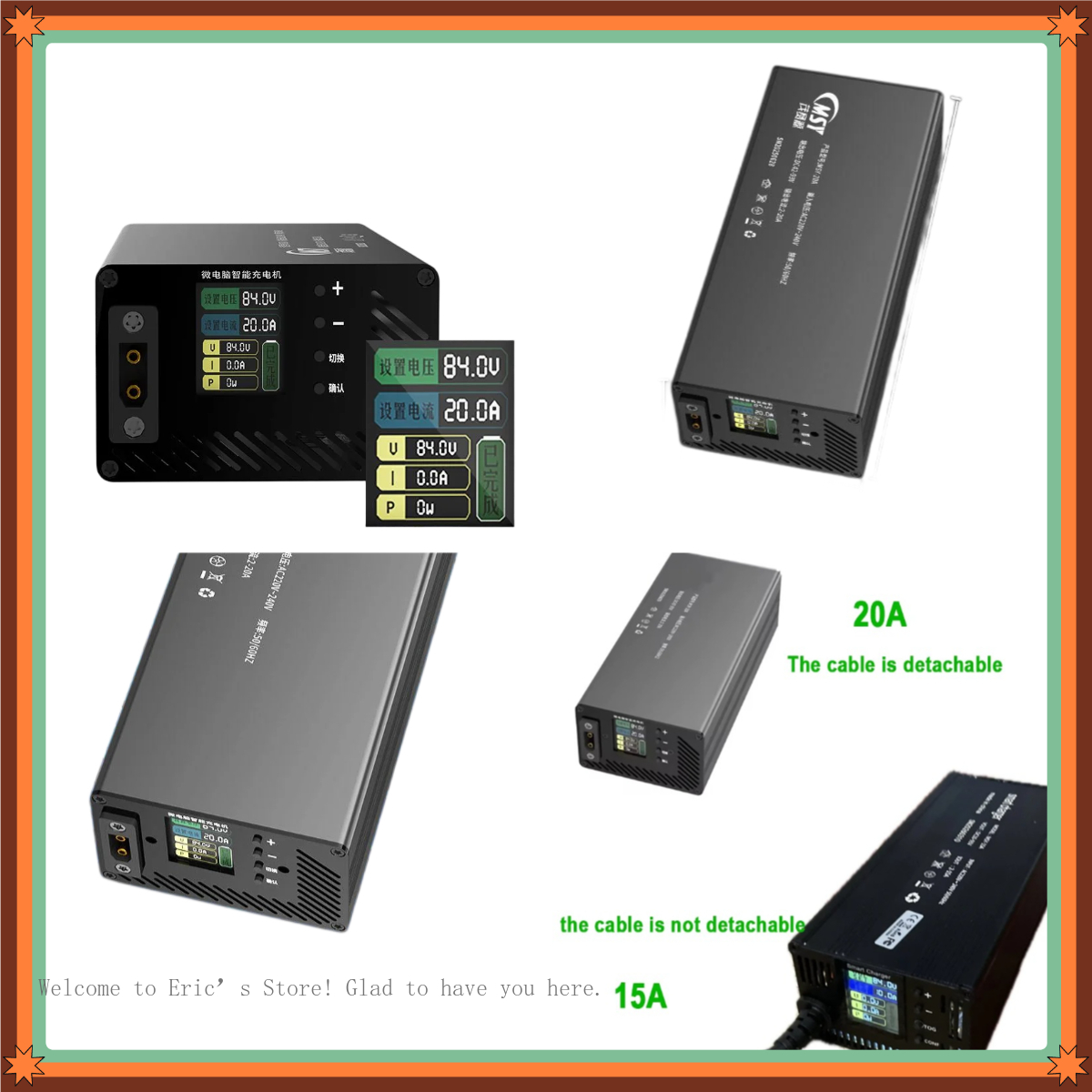 84V 20A Smart Charger - Chargeur réglable 10-93V 2-30A 50.4V 87.6V
