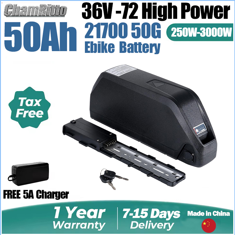 72V 50Ah 21700 Lithium Battery - Batterie de vélo électrique 48V 30Ah,