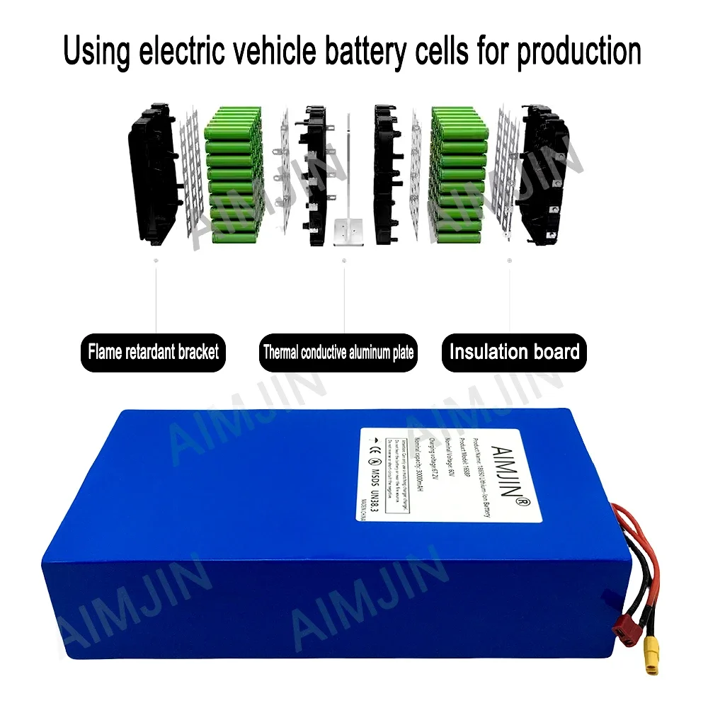Batterie au lithium 16S8p 1000 - 60V 50Ah Electric Scooter Battery avis et prix