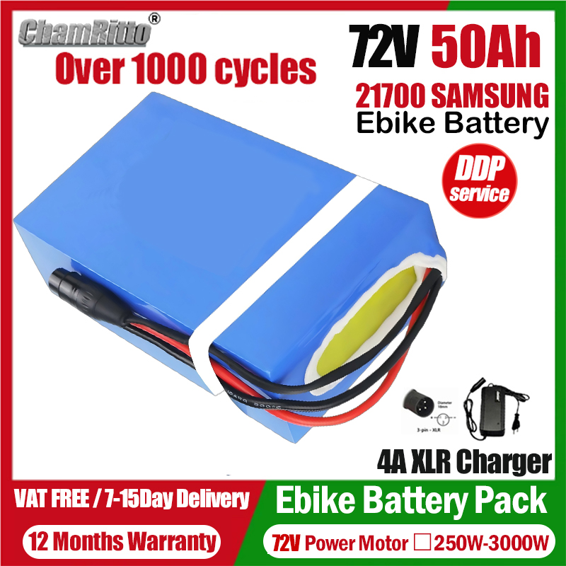 Vélo électrique 72V Cham-Rider - 72V 50Ah 21700 Lithium Battery avis et prix