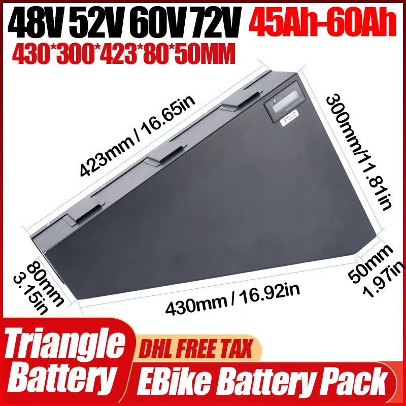 Batterie de vélo électrique 36 - 72V 50Ah 21700 Lithium Battery avis et prix