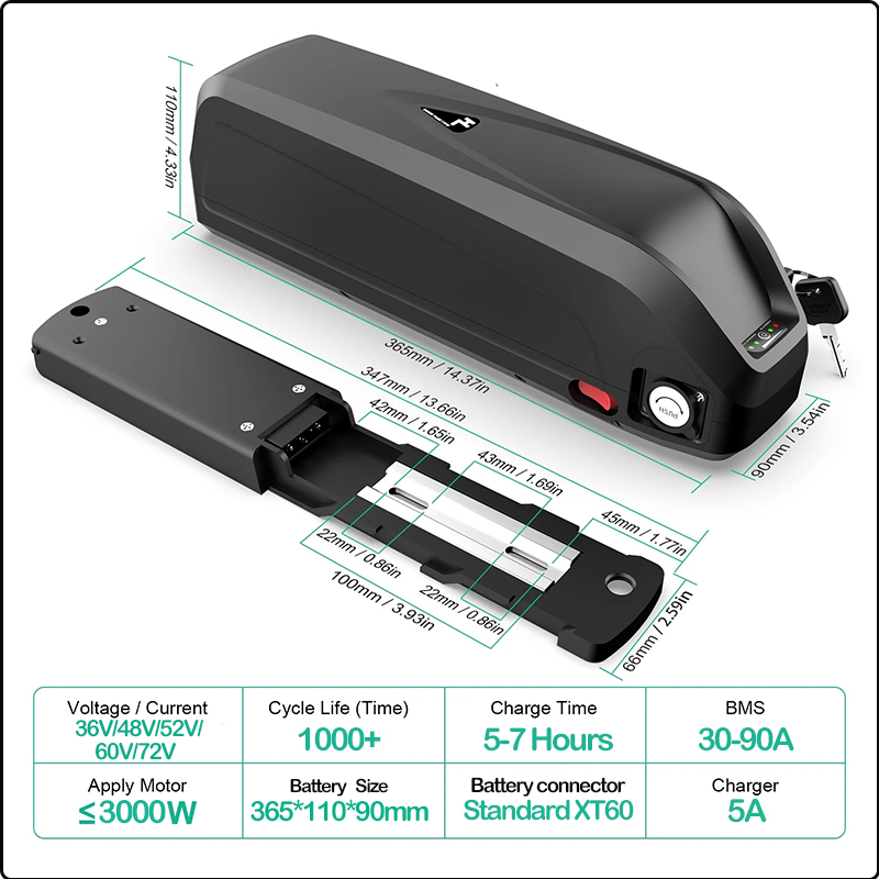 Batterie de vélo électrique 48 - 72V 50Ah 21700 Lithium Battery avis et prix